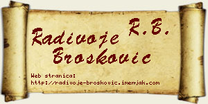 Radivoje Brošković vizit kartica